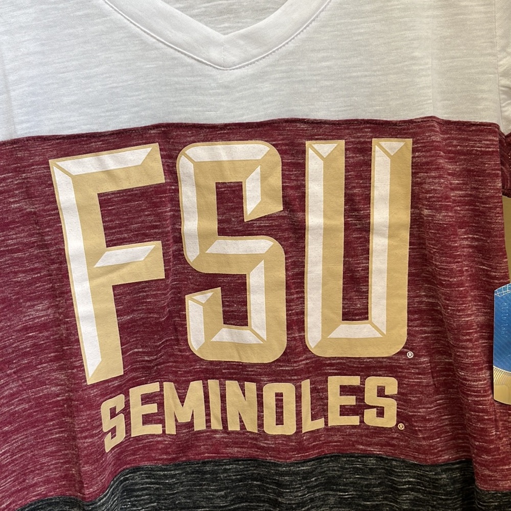 NWT Florida State NCAA FSU Seminoles Ladies Fitted Crew Neck T-Shirt - Picture 3 of 13